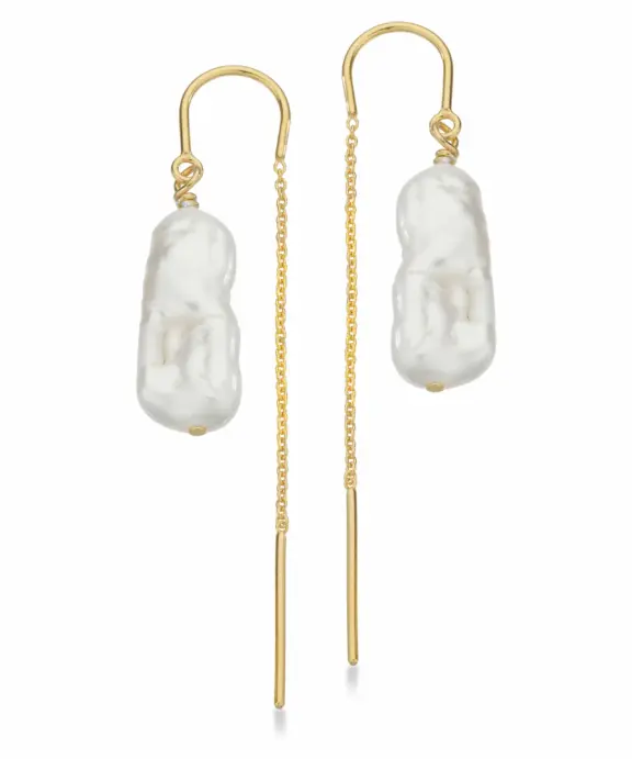 SCROUPLES ØREKÆDE MED BAROKKE PERLER I SØLV FORGYLDT - 160622