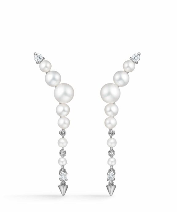 MADS Z UNICORN SØLV ØRERINGE MED PERLER OG HVID TOPAS - 2113073