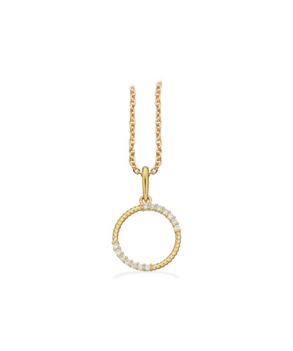 SCROUPLES 8 KARAT GULDVEDHÆNG CIRKEL MED ZIRKONER - 213813