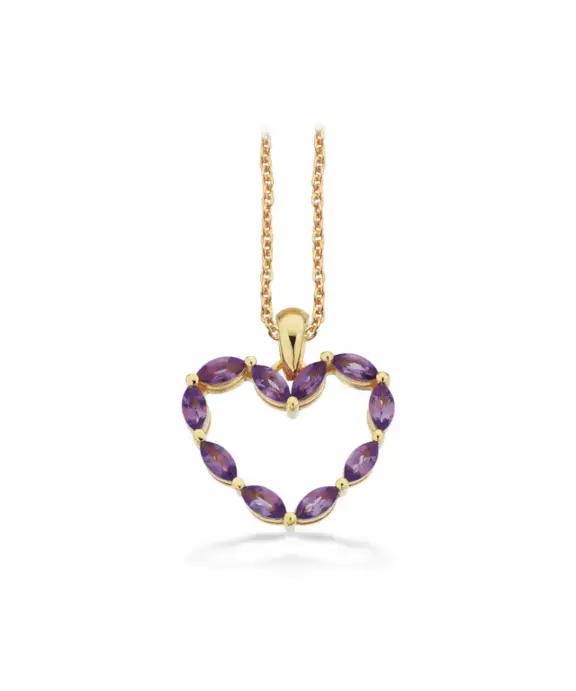 SCROUPLES HALSKÆDE SØLV FORGYLDT MED LILLA ZIRKONIA - 238632