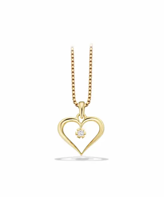 SCOUPLES VIDA HJERTE 8 KARATS GULD MED 0,03 CT DIA - 2823,03