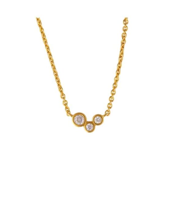 BYBIEHL STARDUST HALSKÆDE SØLV FORGYLDT MED ZIRKONIA - 3-4606A-GP