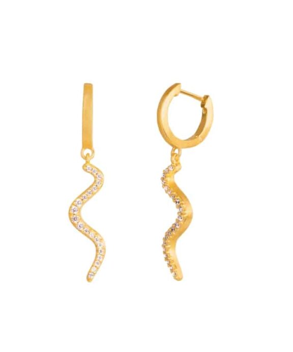 BYBIEHL WAVE SPARKEL HOOP MINI I SØLV FORGYLDTE - 4-028A-GP