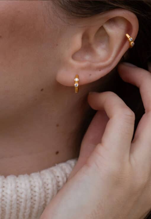 BYBIEHL LUCY HOOPS MED HVID ZIRKINIA - 4-039A-GP - Billede 2