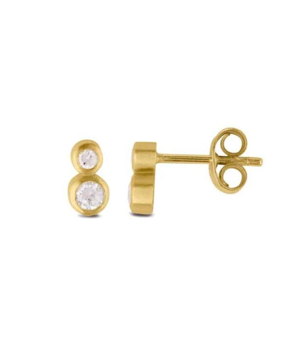 BYBIEHL STARDUST ØRERINGE SØLV FORGYLDT MED ZIRKONIA - 4-4601a-GP