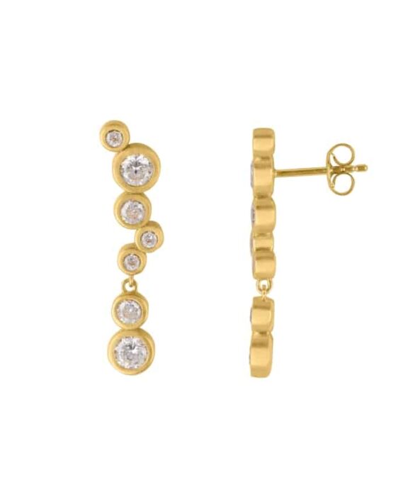 BYBIEHL STARDUST ØRERINGE SØLV FORGYLDT MED ZIRKONIA MEDIUM - 4-4604a-GP