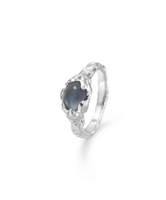 STUDIO Z MAGMA RING SØLV MED BLÅ ZIRKONIA - 7147831