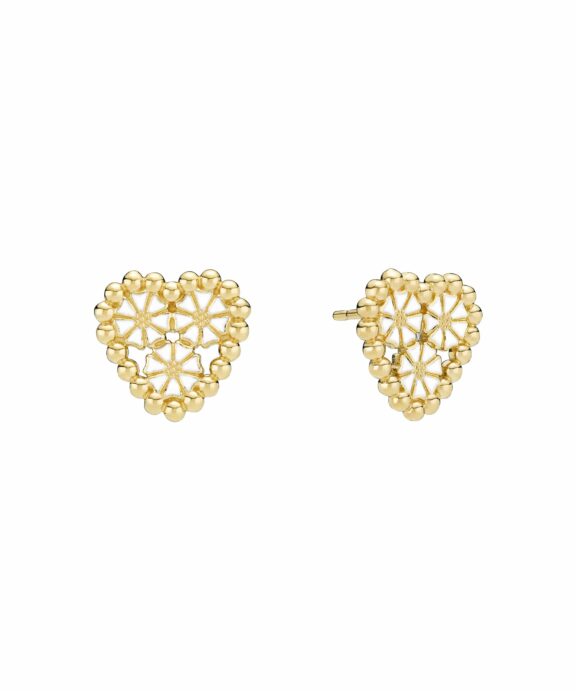 LUND COPENHAGEN ØRERINGE MARGURIT I ET HJERTE SØLV FORGYLDT - 9095076-4-M