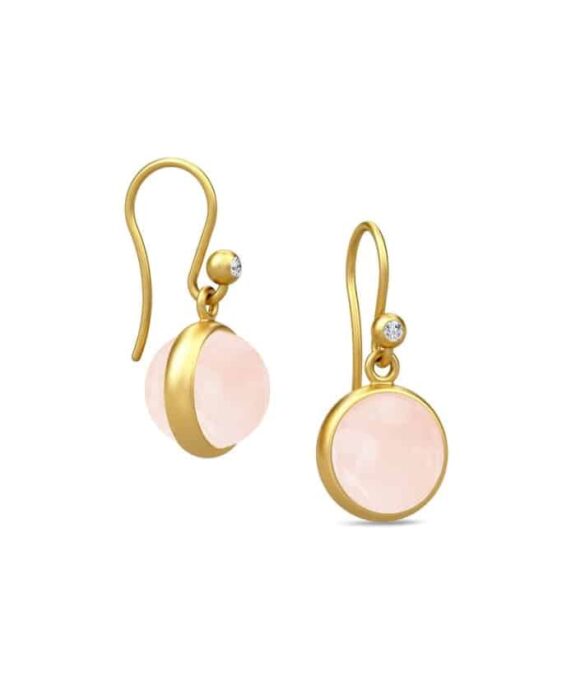 JULIE SANDLAU PRIME ØRERINGE MED MILKY ROSE KRYSTAL - HKS181GDMLROCRCZ