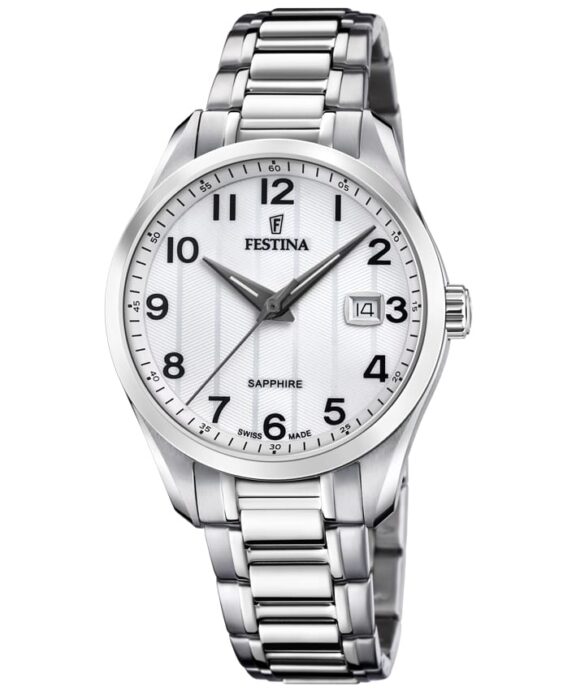 FESTINA SWISS MADE UR HERRE STÅL MED DATO - F20026/1