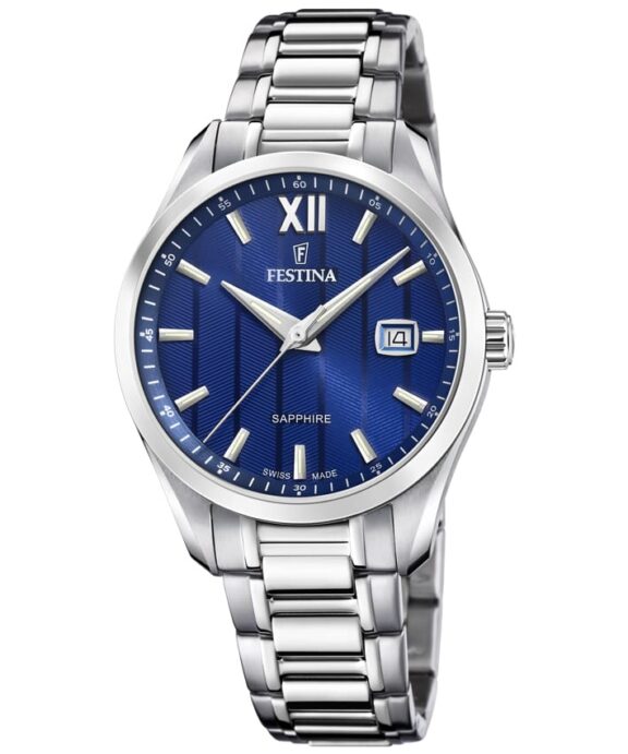 FESTINA SWISS MADE UR HERRE MED BLÅ SKIVE - F20026/2
