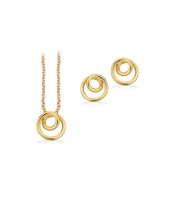 SCROUPLES FORGYLDT SØLV SMYKKESÆT SNOET - PX1134