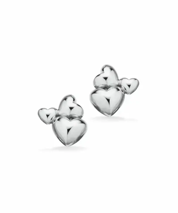 SCROUPLES ØRERINGE SØLV MED HJERTER - 160112