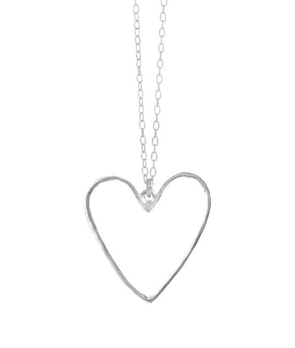 SUSANNE FRIIS BJØRNER HALSKÆDE MED STORT HJERTE SØLV - 1910-1-45-25