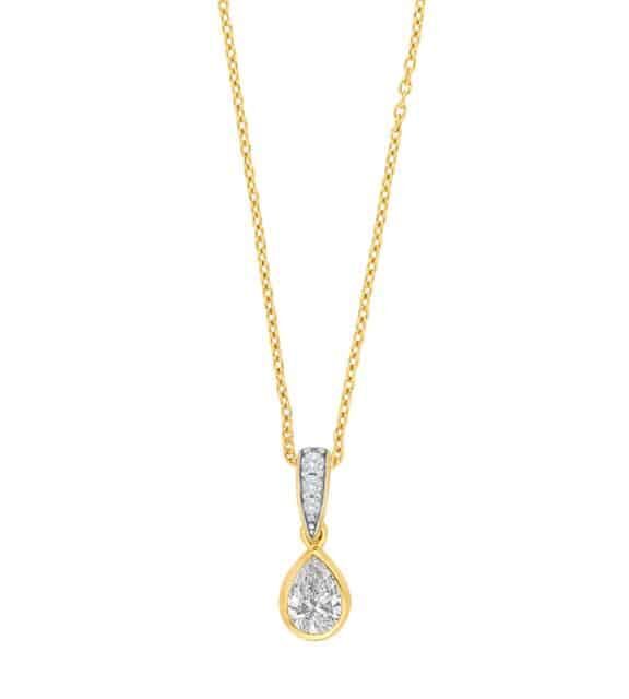 SIERSBØL HALSKÆDE 8 KARAT GULD MED ZIRKONIA - 20550310300