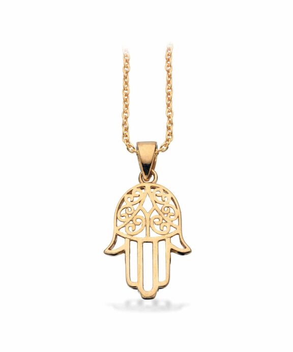 SCROUPLES HALSKÆDE I SØLV FORGYLDT FATIMAS HÅND - 228412