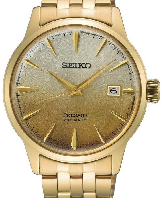 SEIKO PRESAGE MED GULD FARVET LÆNKE - SRPK46