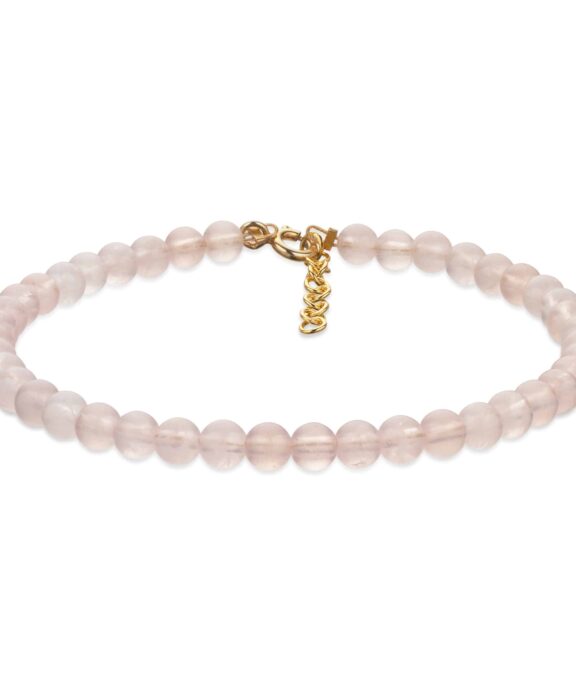 SCROUPLES ARMBÅND I SØLV FORGYLDT MED ROSA QUARTZ - 39082A,M