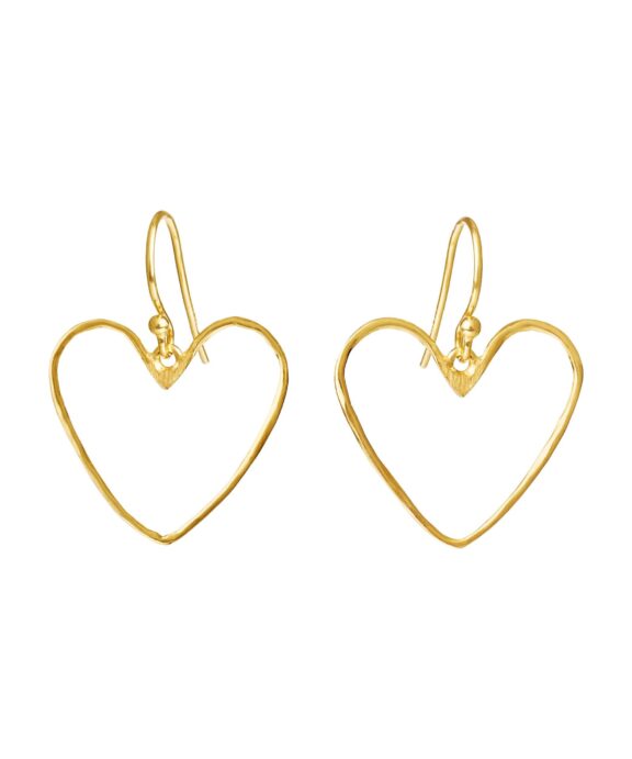 SUSANNE FRIIS BJØRNER HJERTE ØREHÆNGER I SØLV FORGYLDT 20MM - 5703-2-20