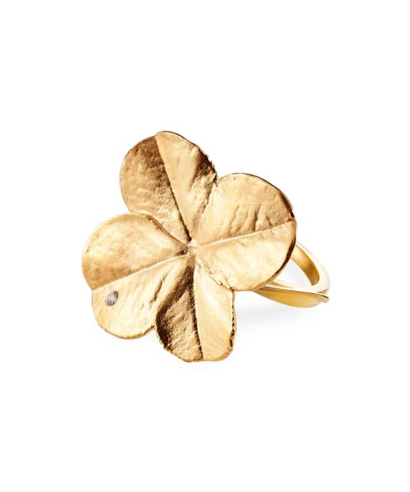 FLORA DANICA RING 18 KARAT GULD MED BRILLANT - FLC-STRI-18K-G