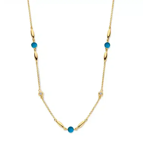 SPIRIT ICONS CONELIA HALSKÆDE MED BLÅ STEN - 11022-45