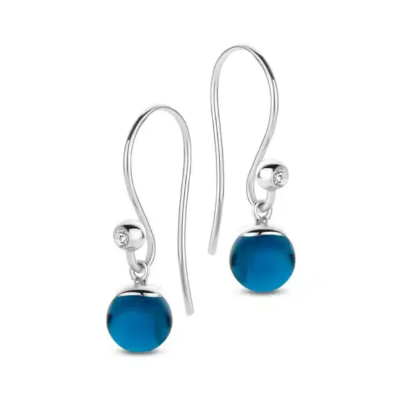 SPIRIT ICONS ØRERING FIGARO SØLV MED BLÅ STEN - 41741