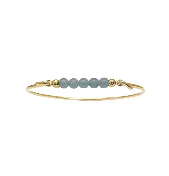 HEIRING MULTI BANGLE STØRRELSE M ARMBÅND AQUAMARIN - 53-4-08FG