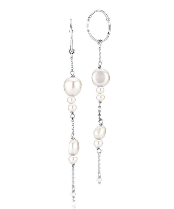 SISTIE ELLA ØRERINGE SØLV MED HVIDE PERLER - Z1160SWSWHITE