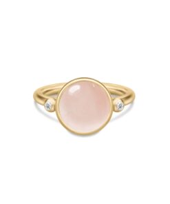 JULIE SANDLAU PRIME RING SØLV FORGYLDT MILKY ROSE - RI248GDMLROCRCZ