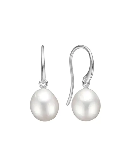 CARRÈ ØRERINGE SØLV MED BAROK PERLE - SH 4433 BAROQUE