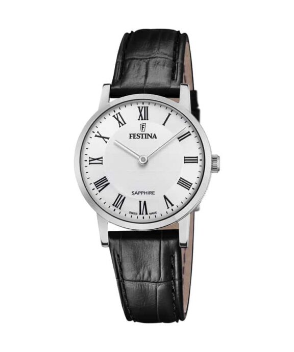 FESTINA SWISS MADE UR DAME MED SORT LÆDERREM - F20013/2