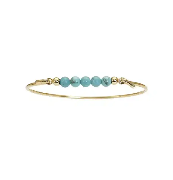 HEIRING MULTI BANGLE SØLV FORGYLDT ARMBÅND TURKIS - 53-4-01FG