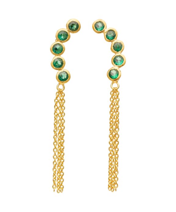 SUSANNE FRIIS BJØRNER SØLV FORGYLDTE ØRERING MED ZIRKON - 5702-2-214