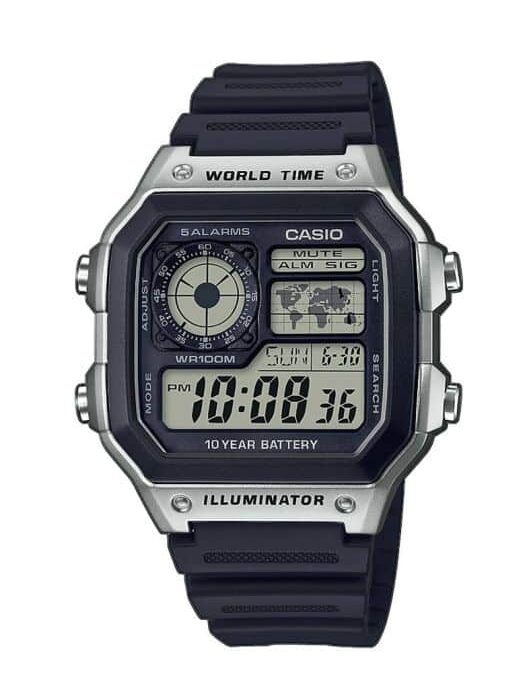 CASIO COLLECTION UR I STÅL MED GUMMIREM - AE-1200WH-1CVEF