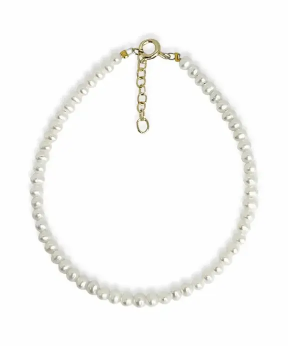 SCROUPLES ARMBÅND SØLV FORGYLDT FERSKVANDS PERLER - 38312A,M