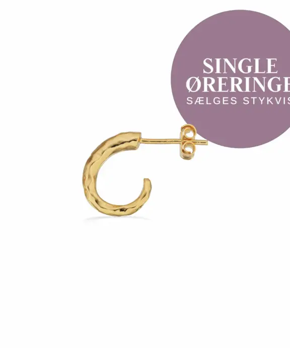 SCROUPLES SINGLE SØLV FORGYLDT ØRERING RUSTIK - 160422-1