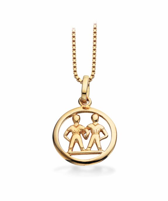 SROUPLES VEDHÆNG I 8KT MED STJERNETEGN TVILLING - 3203-06