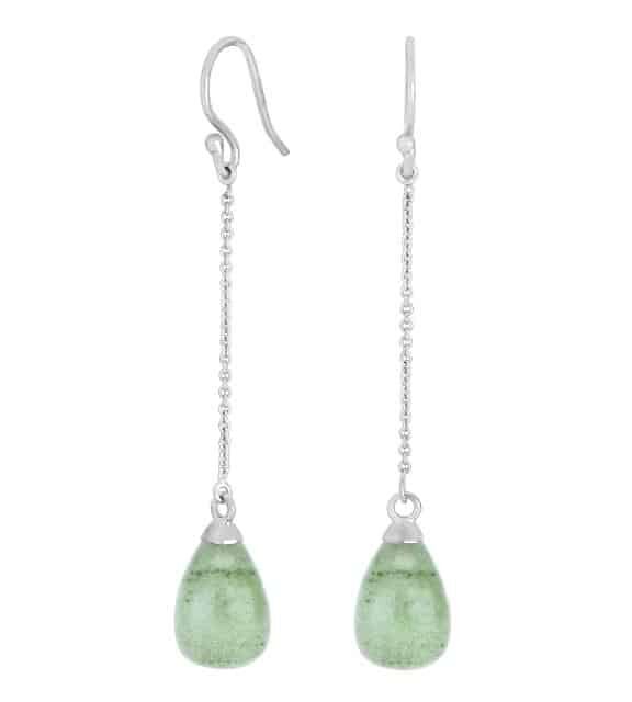 NORDAHL ANDERSEN ØRERINGE SØLV MED GRØN AVENTURIN - 30290380900