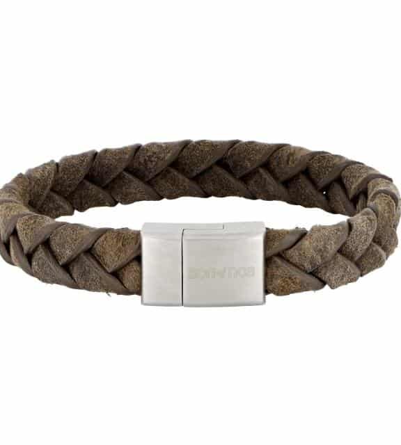 SON OF NOA LÆDER ARMBÅND FLET GRÅ 23 CM - 80970239323