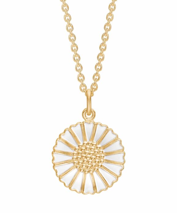 LUND COPENHAGEN SØLV FORGYLDT HALSKÆDE MED MARGUERIT -  902018-M