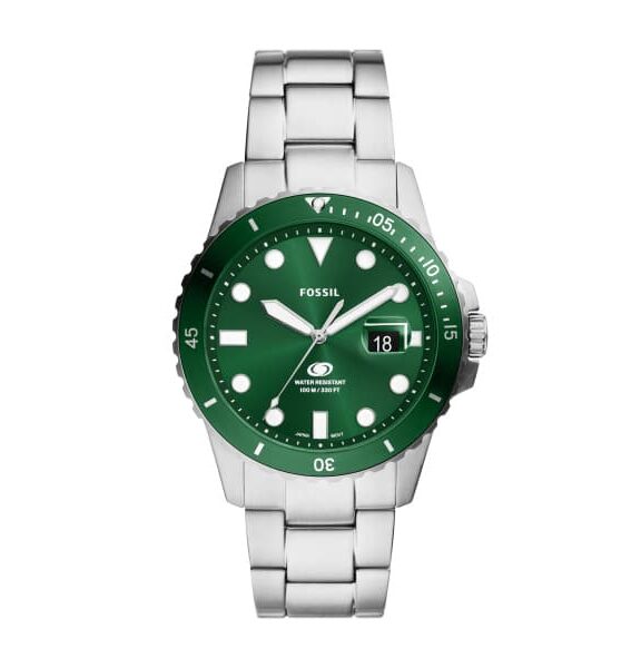 FOSSIL BLUE UR HERRE GRØN SKIVE MED LÆNKE STÅL - FS6033