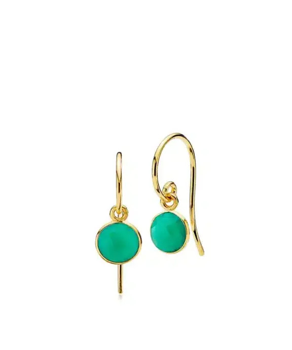 IZABEL CAMILLE PRIMA DONNA ØREHÆNGER I FORGYLDT SØLV MED GRØN ONYX - A1594GS-GREEN-ONYX
