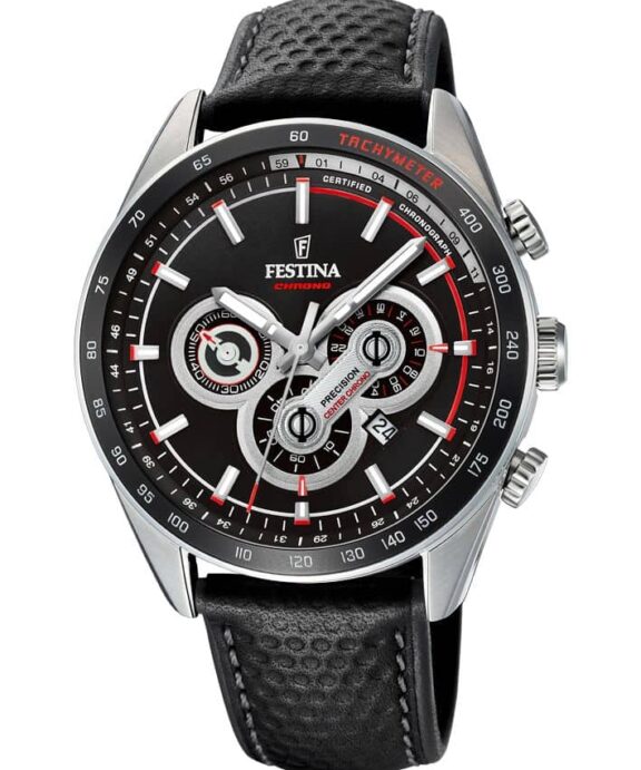 FESTINA UR HERRE STÅL CHRONOGRAF MED LÆDERREM - F20202/4