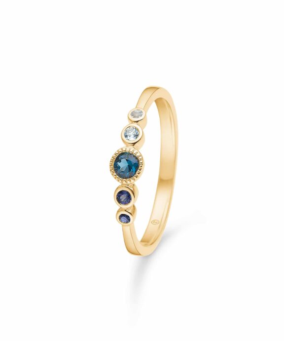 MADS Z BLUE POETRY 14 KARAT RING MED TOPAS- 1546181