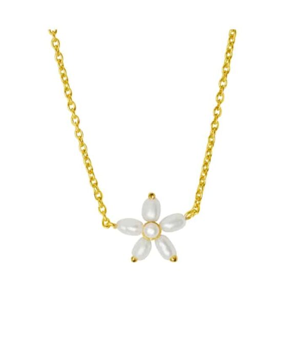 BYBIEHL HALSKÆDE SØLV FORGYLDT PEARL SIGNATURE -3-041WP-GP