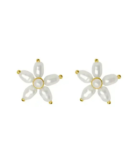 BYBIEHL ØRERINGE SØLV FORGYLDT PEARL SIGNATURE STIK - 4-038WP-GP