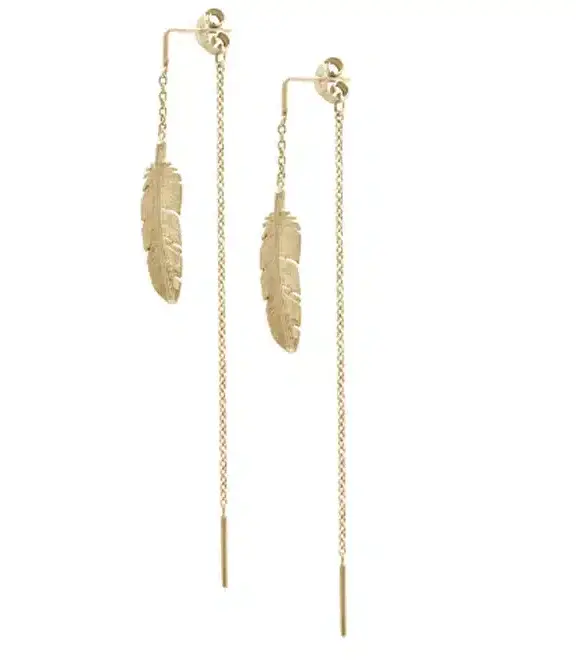 HEIRING ØRERINGE SØLV FORGYLDT MED KÆDE - 51-5-93KA-FG