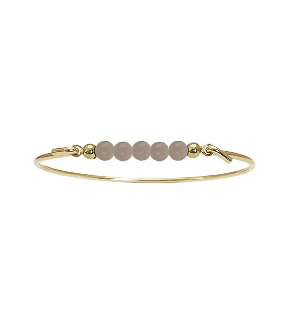 HEIRING MULTI SØLV FORGYLDT BANGLE ARMBÅND PEACH MOONSTONE - 53-4-04FG