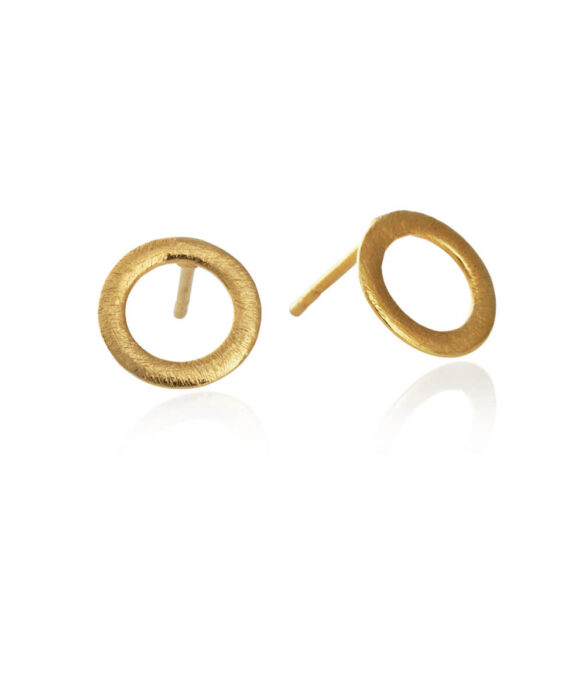 SUSANNE FRIIS BJØRNER ØRESTIKKER FORGYLDT MED CIRKEL - 5300-2