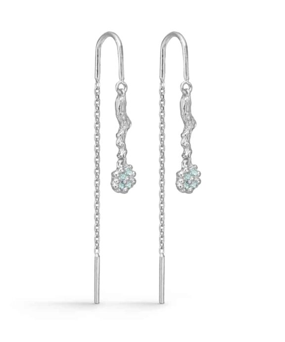 STUDIO Z TANGLED SØLV ØRERINGE MED GRØN ZIRKON - 7107846